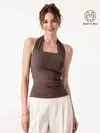 Oglmove Cooltouch Halter Going-out Bra Top In Brown