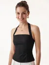 Oglmove Cooltouch Halter Going-out Bra Top In Black