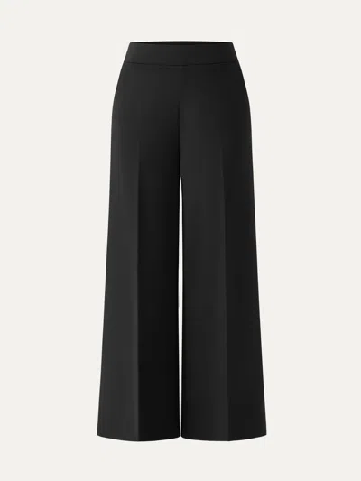 Oglmove High Rise Wide Leg Trouser With Pockets In Black