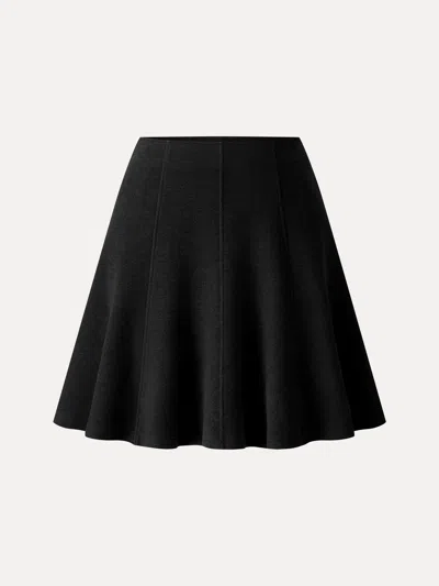 Oglmove High Waisted Flare Hem Mini Skirt In Black