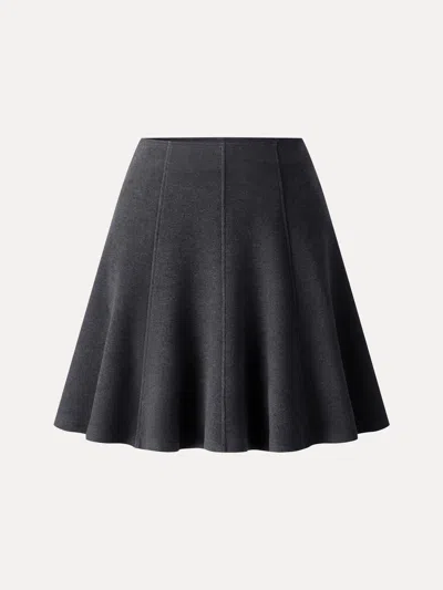 Oglmove High Waisted Flare Hem Mini Skirt In Black