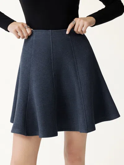 Oglmove High Waisted Flare Hem Mini Skirt In Blue