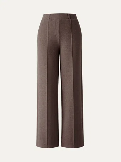 Oglmove High Waisted Straight Leg Pull On Pant In Chocolate Brown