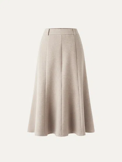 Oglmove High Waisted Umbrella Hem Midi Skirt