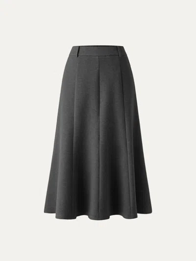 Oglmove High Waisted Umbrella Hem Midi Skirt