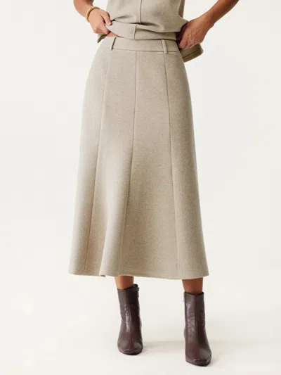 Oglmove High Waisted Umbrella Hem Midi Skirt