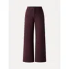 Oglmove Stretchy Mid Rise Fly-front Wide Leg Trousers In Brown