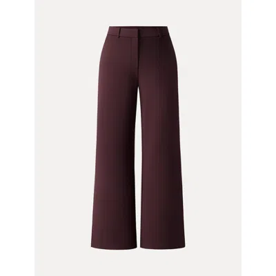 Oglmove Stretchy Mid Rise Fly-front Wide Leg Trousers In Brown