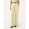 Oglmove 4-way Stretch Drapey Mid Rise Wide Leg Work Pants In White