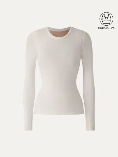 Oglmove Litewarm Crewneck Long Sleeve Bra Top In Morning Mist