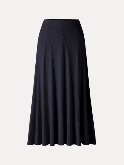 Oglmove Litewarm Mid-rise Curved A-line Maxi Skirt In Blue