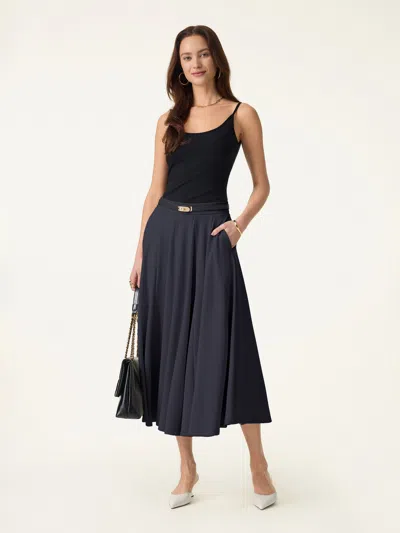 Oglmove Lyocell Blend Volume Skirt With Pockets