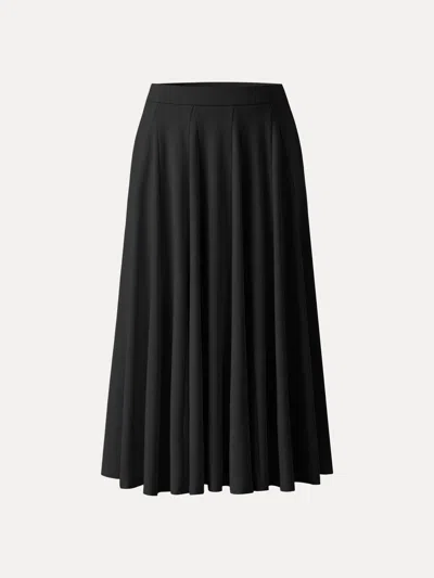 Oglmove Lyocell Blend Volume Skirt With Pockets In Black
