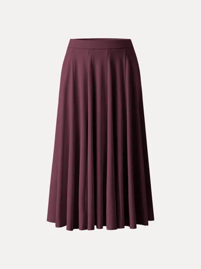Oglmove Lyocell Blend Volume Skirt With Pockets In Red