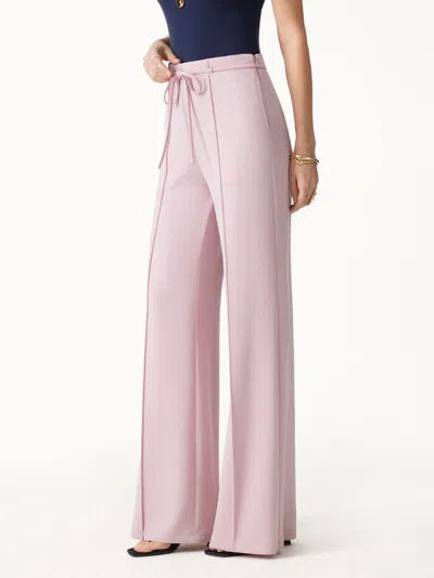 Oglmove Lyocell Spacer Knit High-rise Flare Pants With Pockets In Crepe Pink