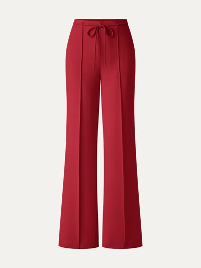 Oglmove Lyocell Spacer Knit High-rise Flare Pants With Pockets In Red