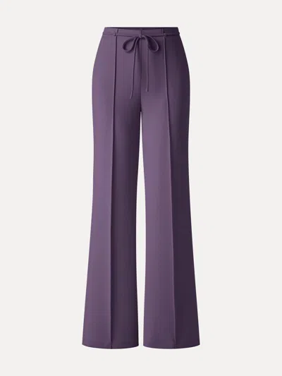 Oglmove Lyocell Spacer Knit High-rise Flare Pants With Pockets In Ultraviolet Purple