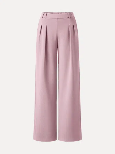 Oglmove Lyocell Spacer Knit High-rise Wide-leg Tuck Pants With Pockets In Pink
