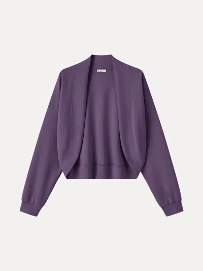 Oglmove Lyocell Spacer Knit Long Sleeve Drop-shoulder Shrug Cardigan In Ultraviolet Purple