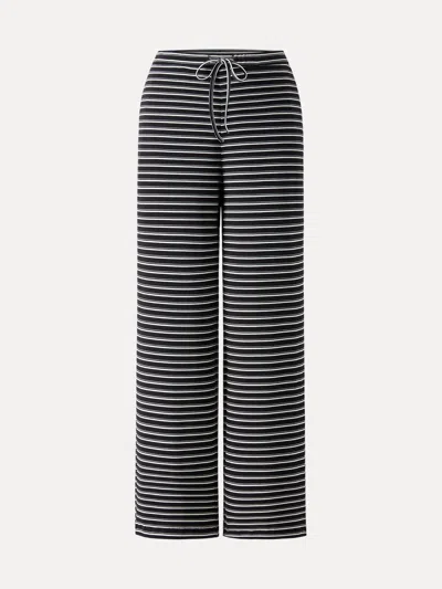 Oglmove Lyocell Striped The Weekend Pant In Black