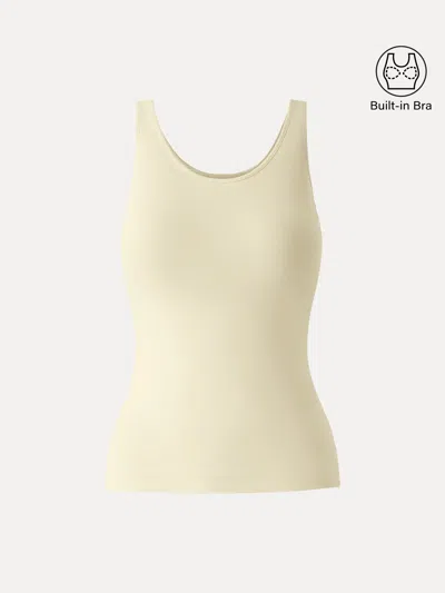 Oglmove Cotton Lyocell U-neck Bra Tank In Yellow