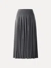Oglmove Lyocell Wool Godet Hem Pull-on Maxi Skirt