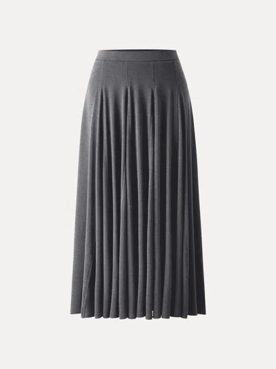 Oglmove Lyocell Wool Godet Hem Pull-on Maxi Skirt