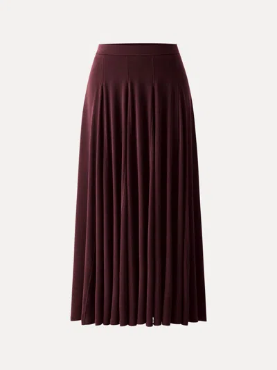 Oglmove Lyocell Wool Godet Hem Pull-on Maxi Skirt