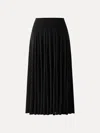 Oglmove Lyocell Wool Godet Hem Pull-on Maxi Skirt In Black