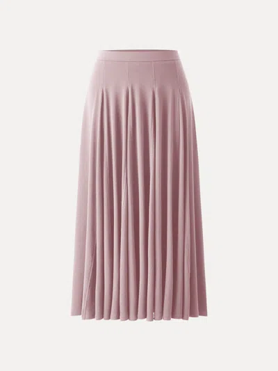 Oglmove Lyocell Wool Godet Hem Pull-on Maxi Skirt In Pink