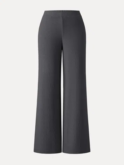Oglmove Lyocell Wool Mid Rise Wide Leg Pull-on Pant With Pockets In Blue Grey