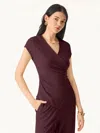 Oglmove Lyocell Wool Surplice Cap Sleeve Asymmetrical Top