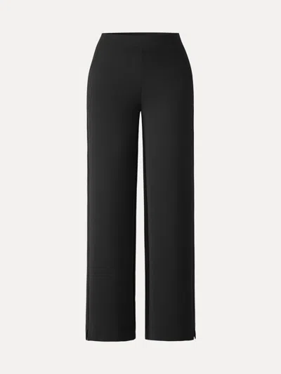 Oglmove Lyocell Wrinkle-resistant Easy Straight Leg Pants In Black