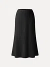 Oglmove Lyocell-linen Blend Maxi Flared Pull-on Skirt In Black