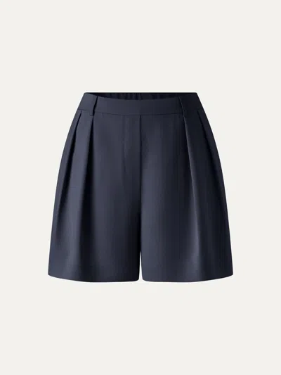 Oglmove Lyocell-linen Tailored Shorts With Pockets In Blue