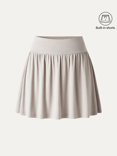 Oglmove Matte Smooth Gathered A-line Skort