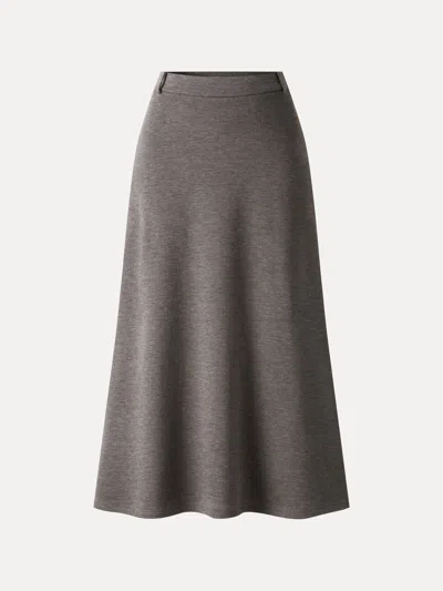 Oglmove Maxwarm Mid-rise Godet A-line Midi Skirt In Gray
