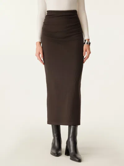 Oglmove Maxwarm Ruched Side Pencil Maxi Skirt