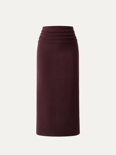 Oglmove Maxwarm Ruched Side Pencil Maxi Skirt