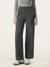Oglmove Mid Rise Pull-on Straight Pant With Pockets In Deep Grey