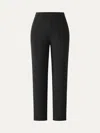 Oglmove Mid Rise Pull-on Tapered Pants With Pockets In Black