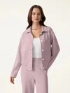 Oglmove Modal Blend Comfy Collared Button-front Jacket In Pink