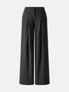 Oglmove Modal Blend Drapey High Rise Wide Leg Pants In Black