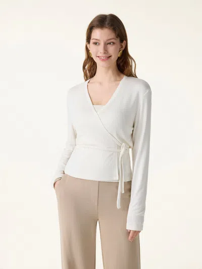 Oglmove Modal Linen Soft Airy Wrap Cardigan