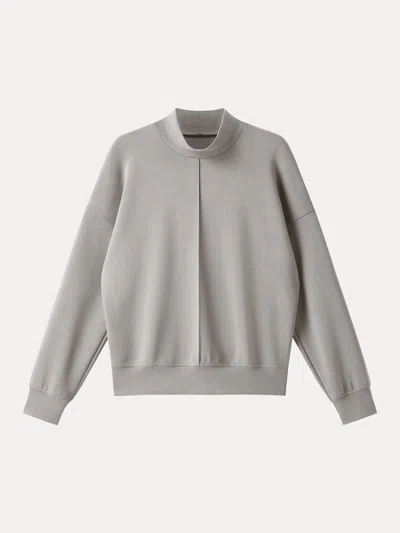 Oglmove Modal Spacer Mockneck Long Sleeve Pullover Shirt In Gray