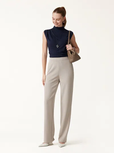 Oglmove Modal Stretch Fleece High-rise Straight-leg Pants With Pockets In Multi