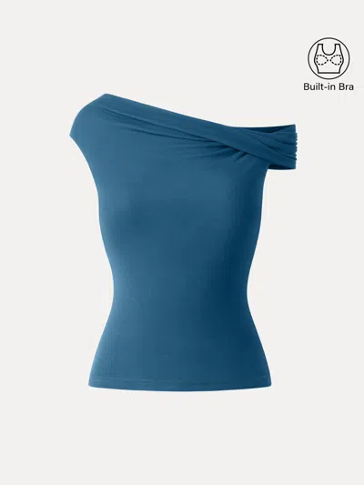 Oglmove Multi-wear Versatile Necklines Bra Top In Blue