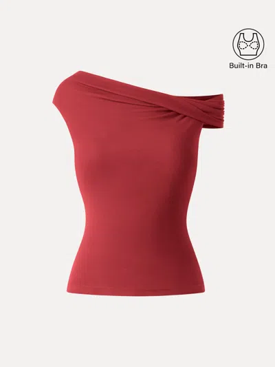 Oglmove Multi-wear Versatile Styling Necklines Bra Top In Red
