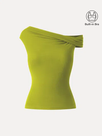 Oglmove Multi-wear Versatile Styling Necklines Bra Top In Sprout Green