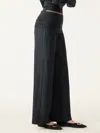 Oglmove Non-itchy Wool Blend Drapey Wide Leg Pull-on Pants With Pockets In Black